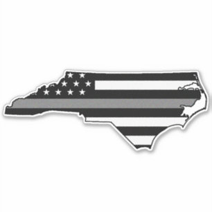 Adesivo Cinza Line Flag na Carolina do Norte