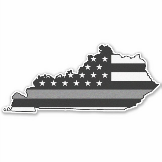 Adesivo Cinza Line Flag Thin Kentucky (Frente)