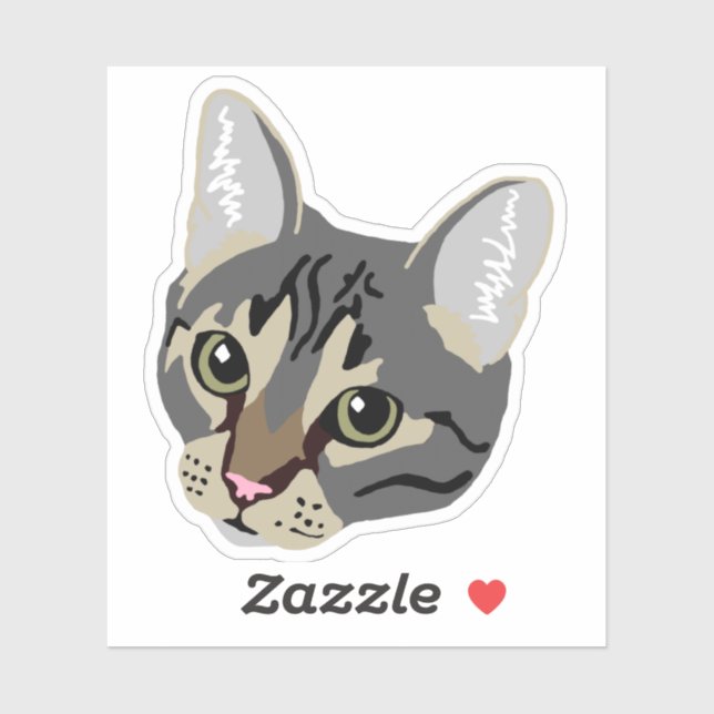 Adesivo Cinza por Laptop de gato (Folha)