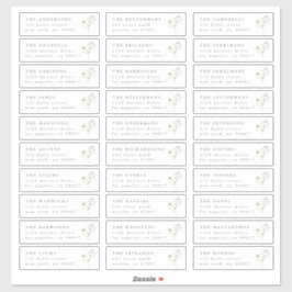 Adesivo Cinza Wildflower endereço individual do casamento