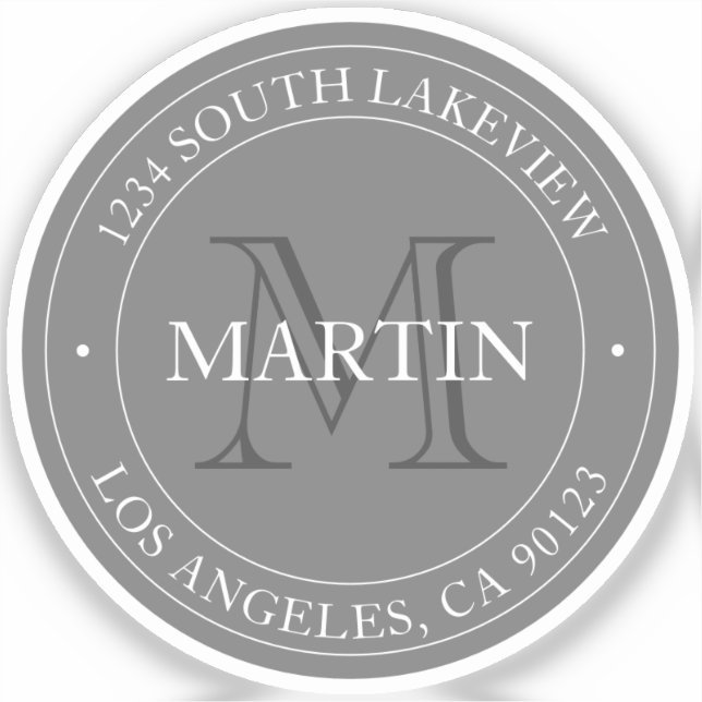 Adesivo Cinzas Modernas Elegante e Branco | Transparente (Frente)