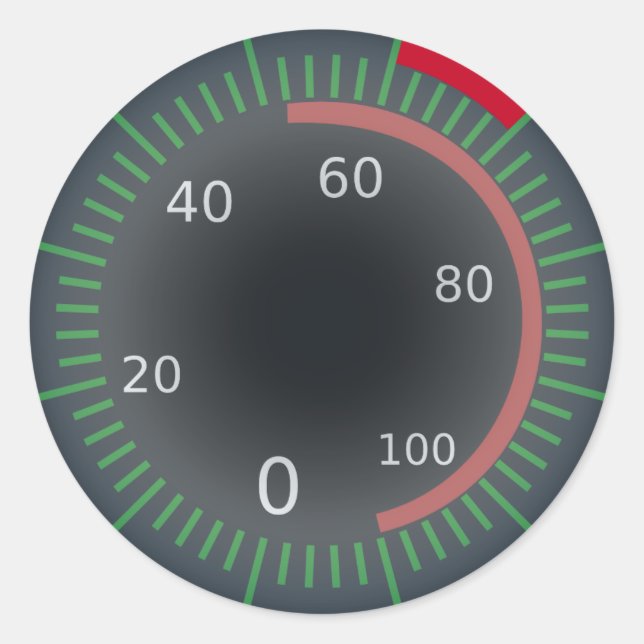 Adesivo circular clássico do indicador de velocida (Frente)