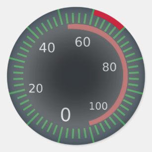 Adesivo circular clássico do indicador de velocida