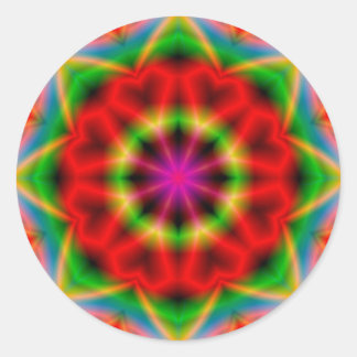 Adesivo circular de abstração colorida