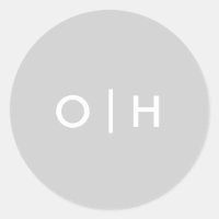 Adesivo circular de cinza simples | iniciais/monog