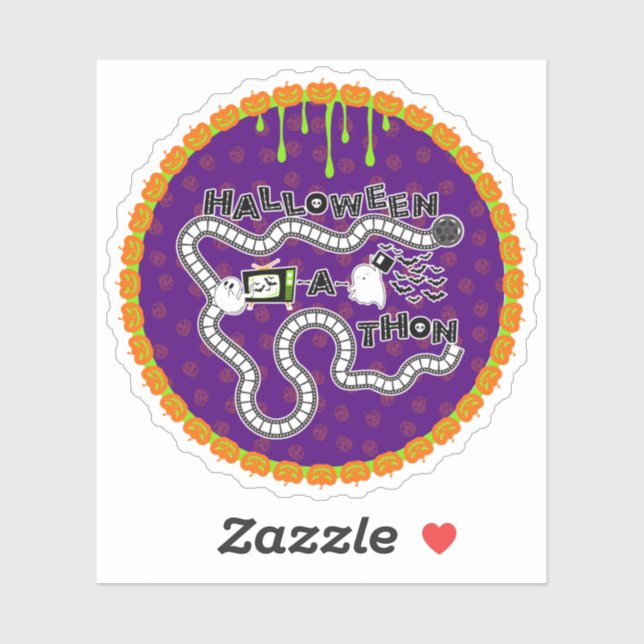 Adesivo Círculo de Conselho do Jogo Halloweenathon com Fan (Folha)