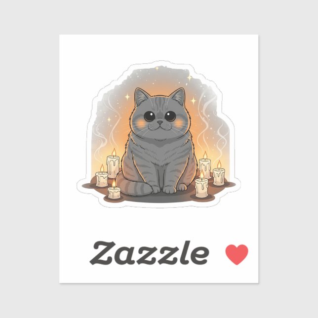 Adesivo Círculo de Velas Brit - Halloween de Shorthair Bri (Folha)