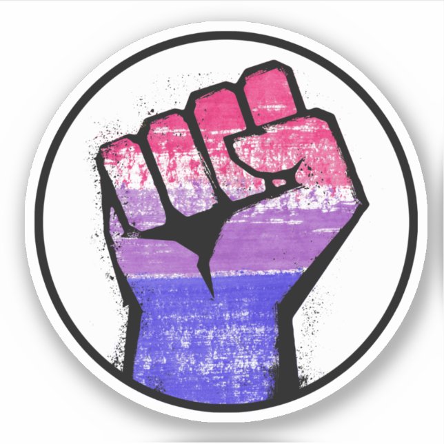 Adesivo Círculo do Punho Orgulho Bissexual (Frente)