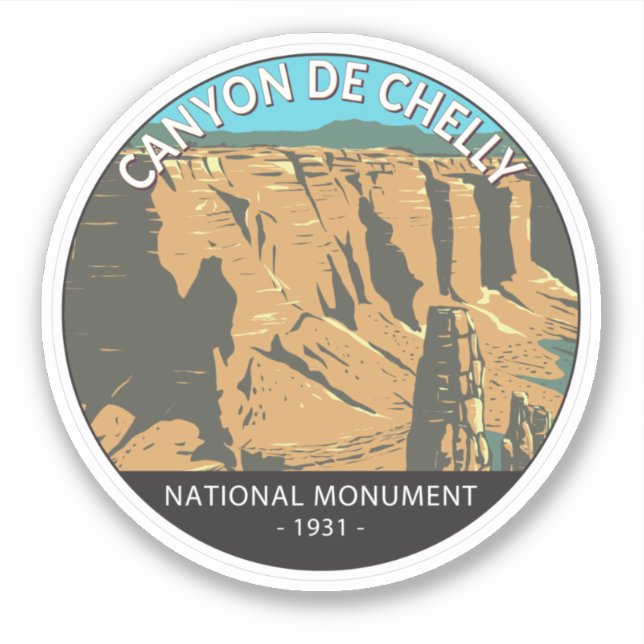 Adesivo Círculo Nacional de Monumento de Canyon De Chelly (Frente)