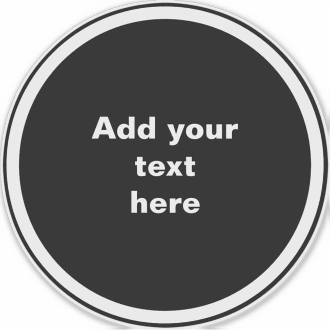 Adesivo Círculo preto com moldura de círculo branco TEMPLA (Frente)