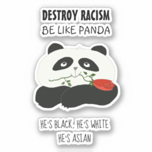 Adesivo Citação Antirracismo Panda