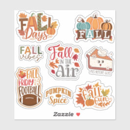 Adesivo Citação Conjunto Fall Season, Pumpkin Spice de 8 u