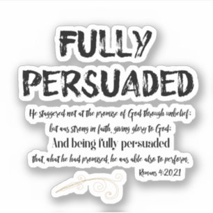 Adesivo Citação Cristã Totalmente Persuadida com Escritura