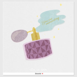 Adesivo Citação de Amor Emocional Frasco de Perfume Roxo A