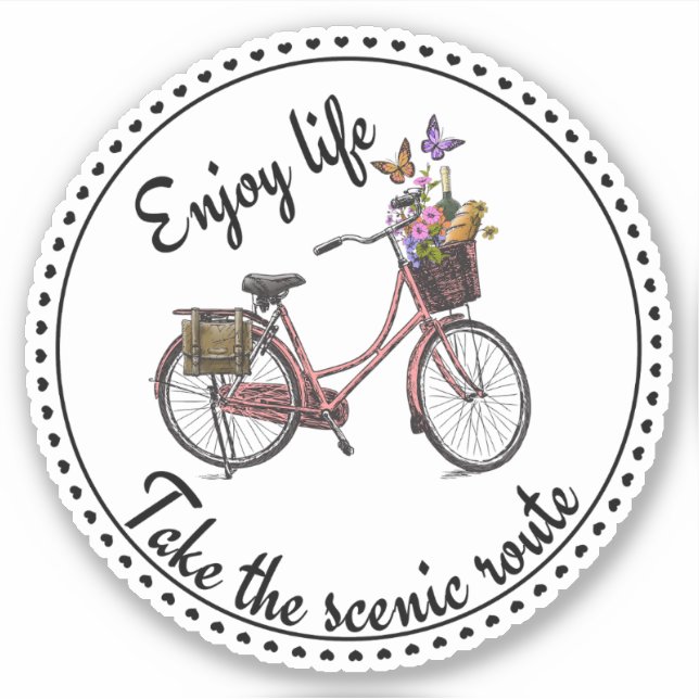 Adesivo Citação de Bicicleta Vintage (Frente)