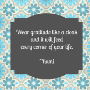 Adesivo Citação de Gratidão Rumi