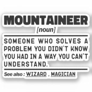 Adesivo Citação de Humor do Camping do Montanher Noun