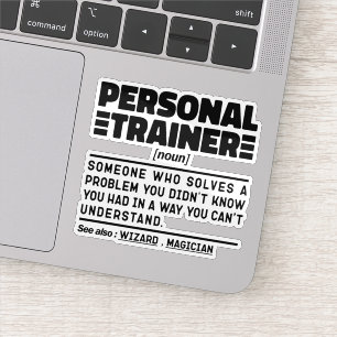 Adesivo Citação de Humor do Treinador Pessoal Noun Certifi
