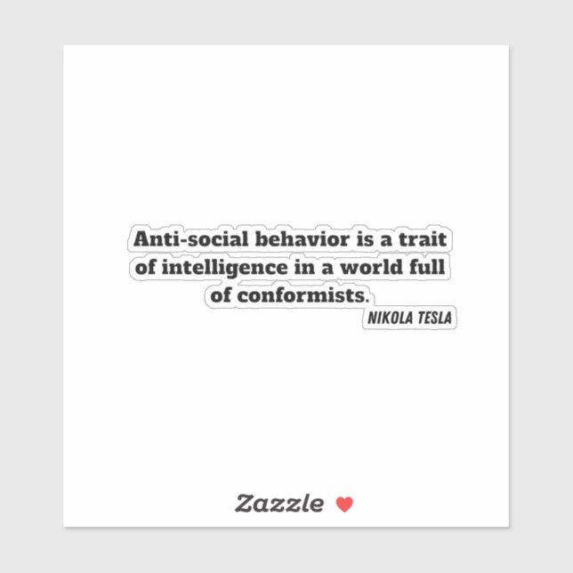 Adesivo citação de nikola tesla STICKER (Folha)