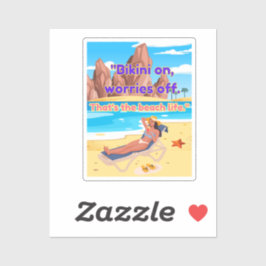 Adesivo citação de praia