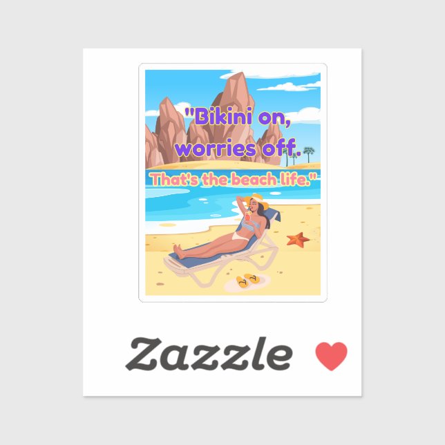 Adesivo citação de praia (Folha)