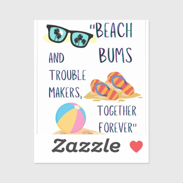 Adesivo citação do dia de praia (Folha)