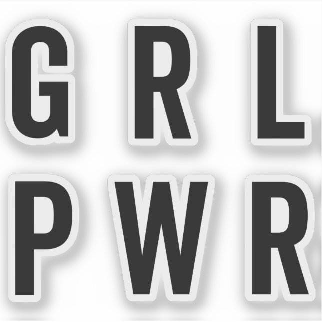Adesivo Citação do GRL PWR / Poder feminino (Frente)