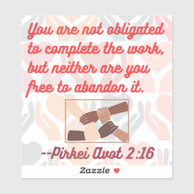 Adesivo Citação judaica: Tikkun Olam (Folha)