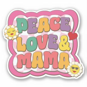 Adesivo Citação Retro Groovy Mama Tipografia Dia das Mães