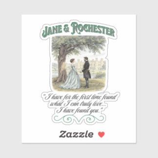 Adesivo Citação Romântica de Jane & Rochester Thornfield H