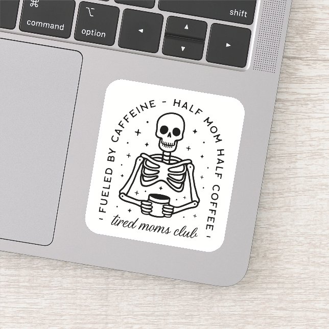 Adesivo Citações engraçadas de amantes de café do clube mã (Detalhe)