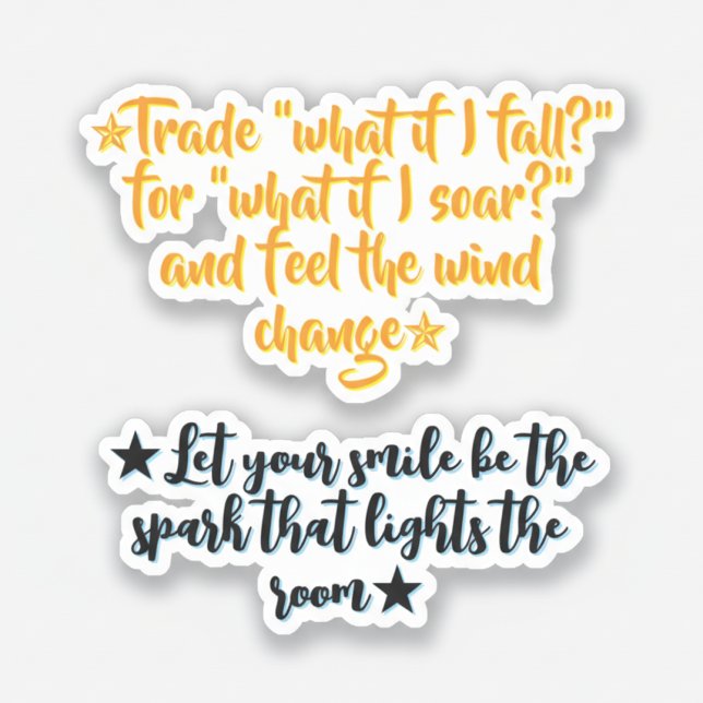 Adesivo Citações Inspiradoras Diárias | Motivação Positiva (Daily mindset motivational quotes for success stickers)