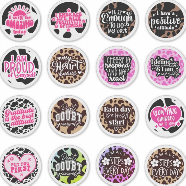 Adesivo Citações Positivas de Gratidão e tendências Inspir (Frente)