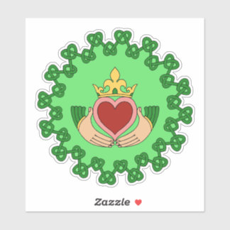 Adesivo Claddagh e Green Knotwork