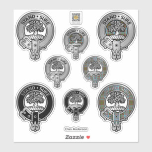 Adesivo Clan Anderson Crest & Tartan Sticker