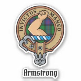 Adesivo Clan Armstrong Crest sobre Tartan Sticker