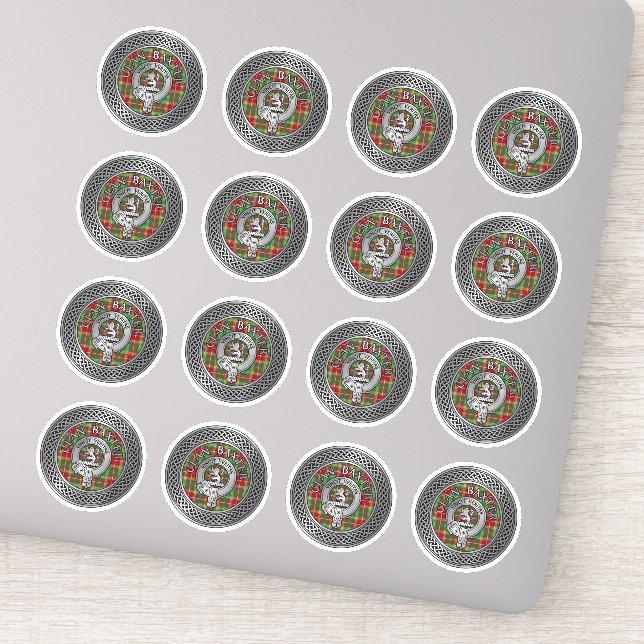 Adesivo Clan Baxter Crest & Tartan Knot (Detalhe)