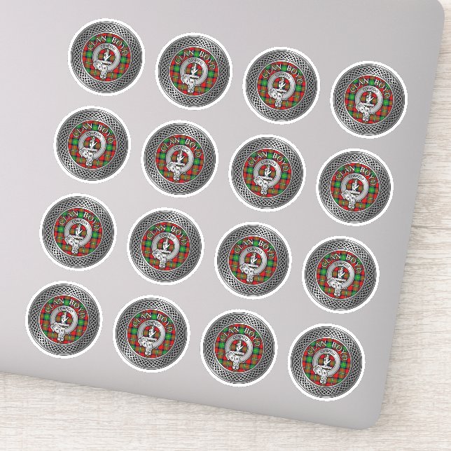 Adesivo Clan Boyd Crest e Tartan Knot (Detalhe)