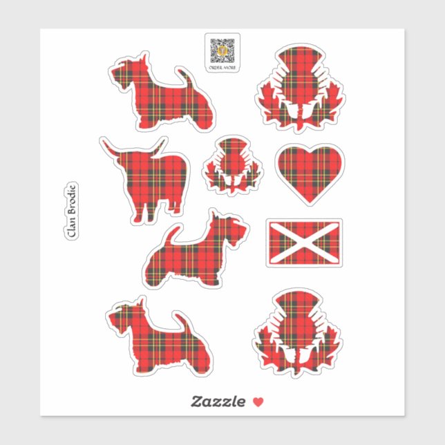 Adesivo Clan Brodie Tartan Sticker (Folha)