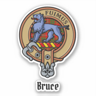 Adesivo Clan Bruce Crest sobre Tartan