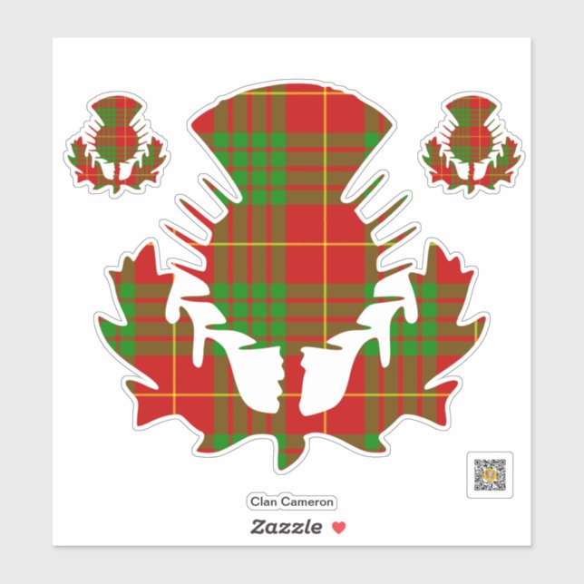 Adesivo Clan Cameron Tartan Thistle (Folha)