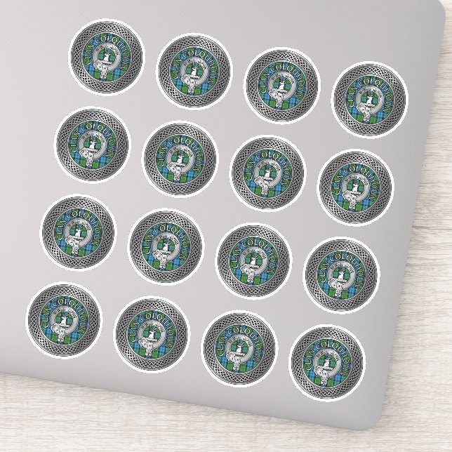 Adesivo Clan Colquhoun Crest & Tartan Knot (Detalhe)