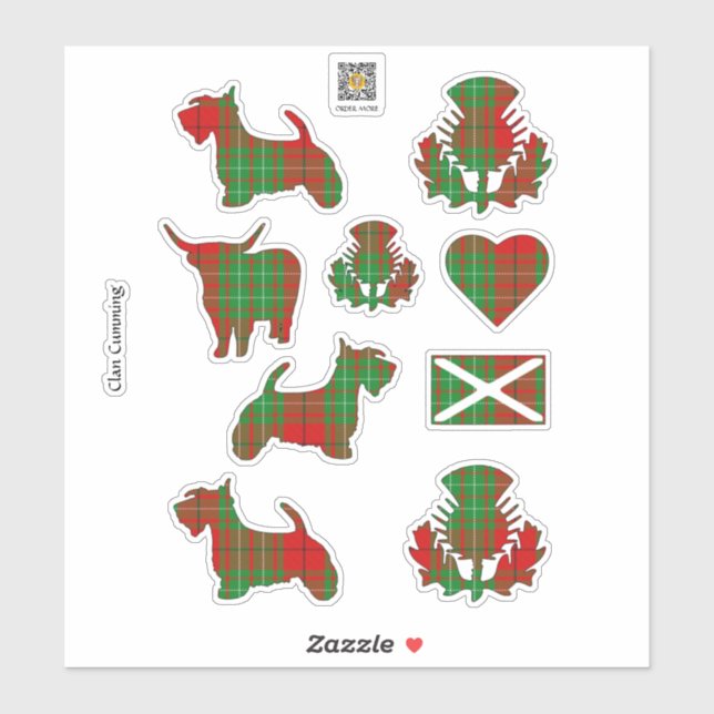 Adesivo Clan Cumming Tartan Sticker (Folha)