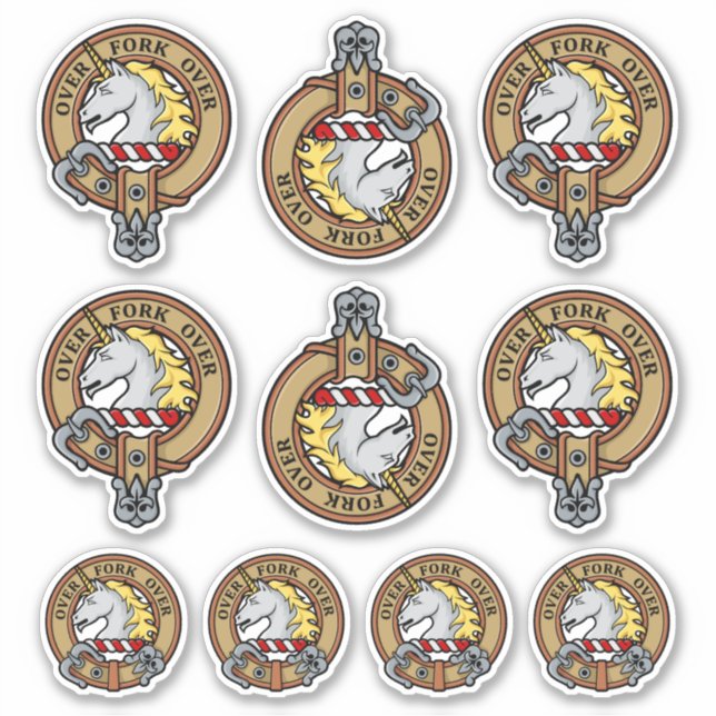 Adesivo Clan Cunningham Crest Sticker Set (Frente)