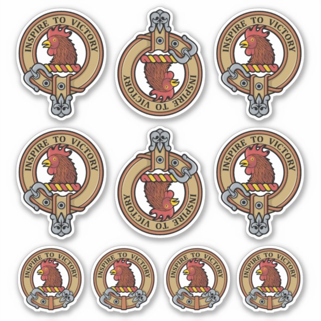 Adesivo Clan Currie Rooster Crest Sticker Set (Frente)