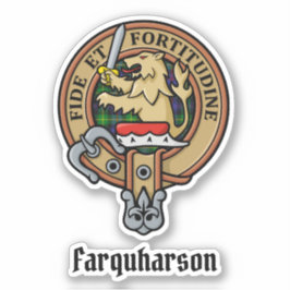 Adesivo Clan Farquharson Crest sobre Tartan Sticker