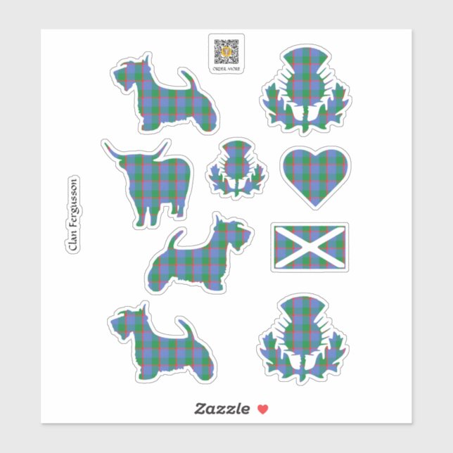 Adesivo Clan Fergusson Tartan Sticker (Folha)