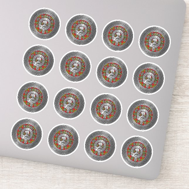 Adesivo Clan Forrester | Foster Crest & Tartan Knot (Detalhe)