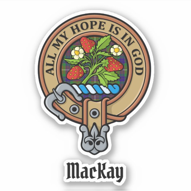 Adesivo Clan Fraser Crest over Hunting Tartan Sticker (Frente)