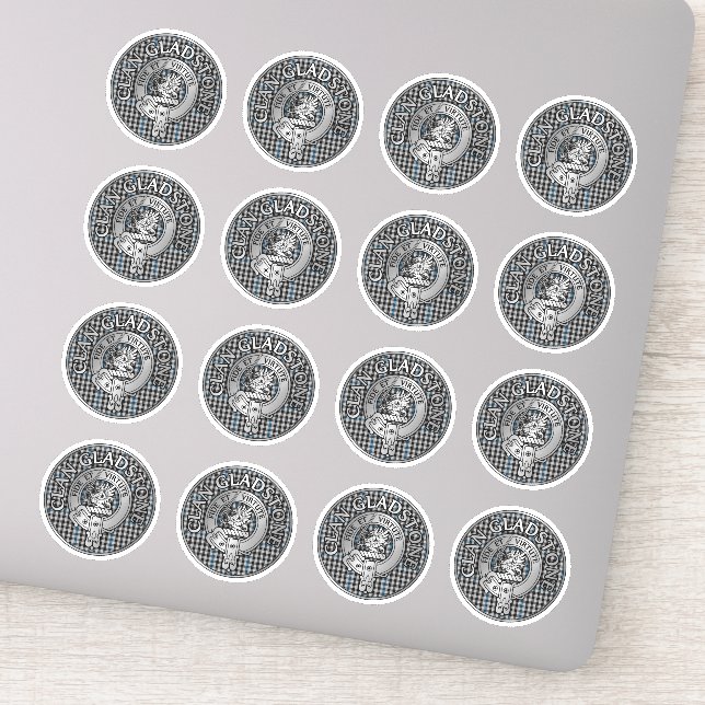 Adesivo Clan Gladstone Crest & Tartan (Detalhe)